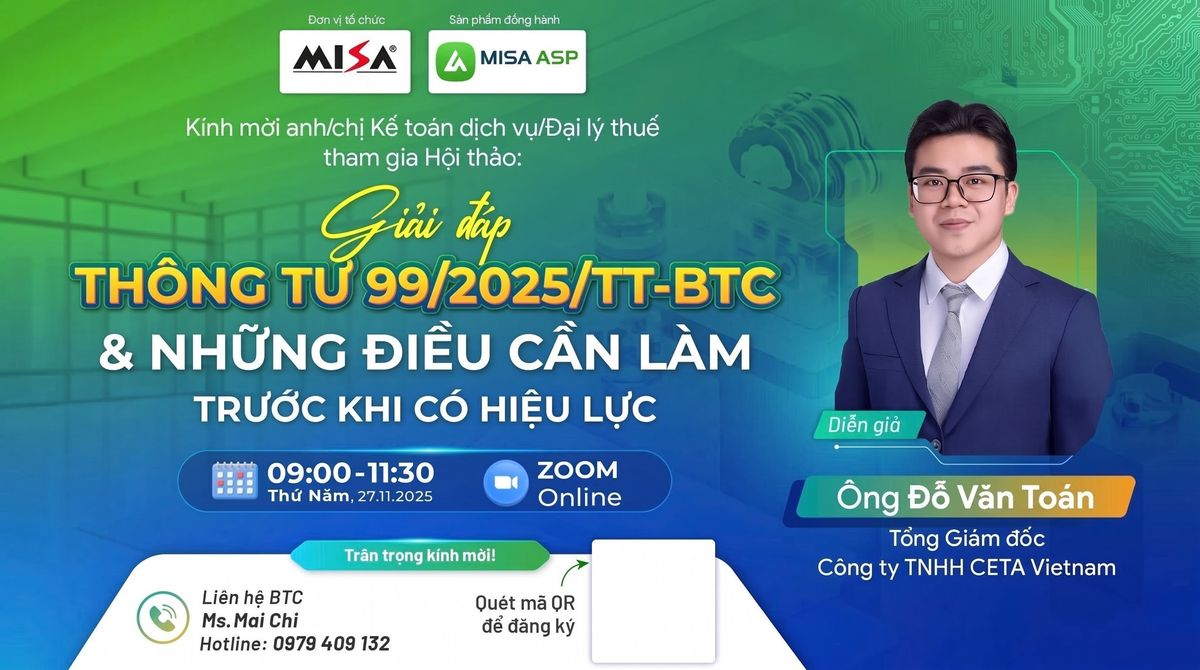 Diễn giả Hội thảo giải đáp Thông tư 99 do MISA tổ chức